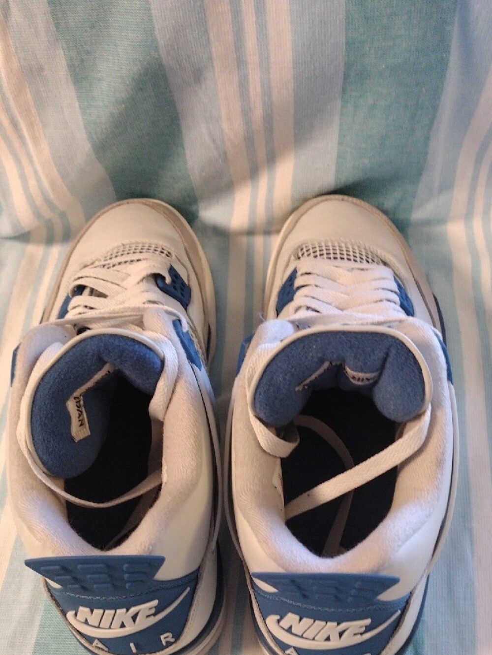 Nike Air Jordan 4 Men’s Sneakers - White & Blue Size 13 - Picture 6 of 6
